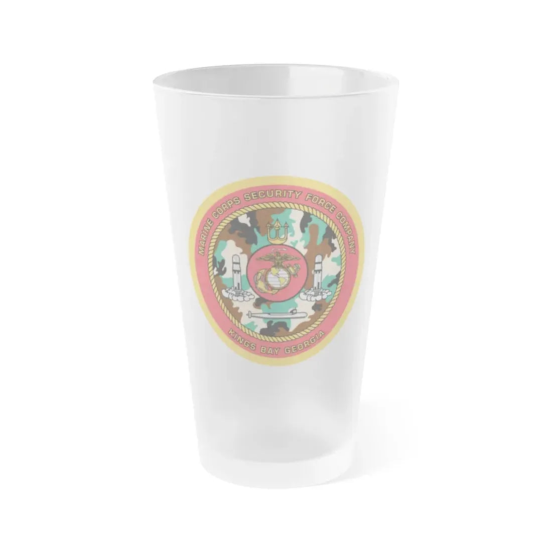Marine Corps Security Force Company Kings Bay Georgia (USMC) Frosted Pint Glass 16oz Default Title - Go Mug Yourself