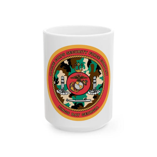 Marine Corps Security Force Company Kings Bay Georgia (USMC) White Coffee Mug-15oz-Go Mug Yourself