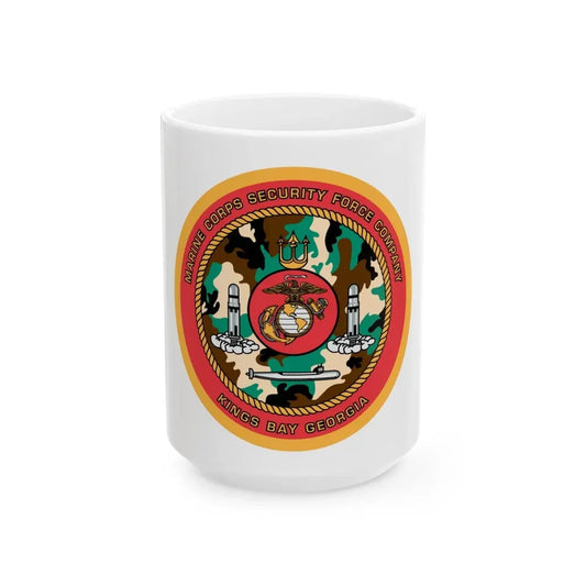Marine Corps Security Force Company Kings Bay Georgia (USMC) White Coffee Mug 15oz - Go Mug Yourself