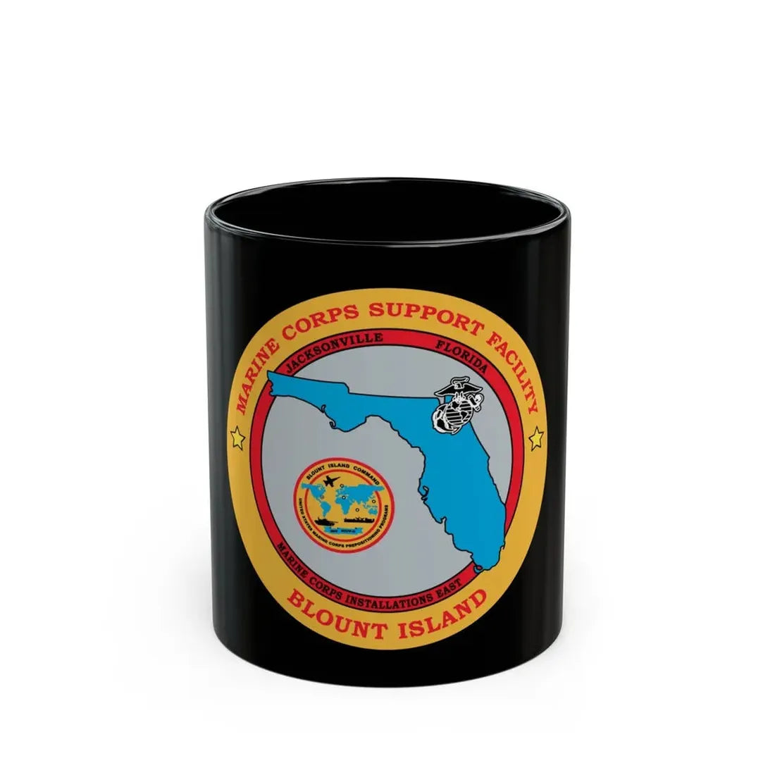 Marine Corps Support Facility Blount island (USMC) Black Coffee Mug 11oz - Go Mug Yourself