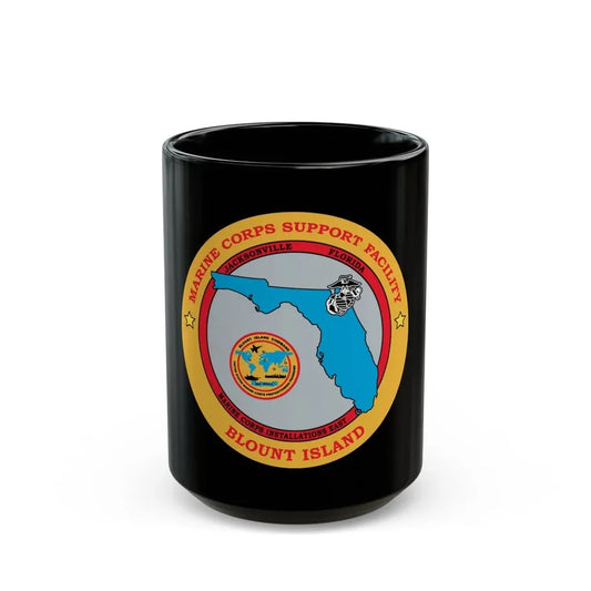 Marine Corps Support Facility Blount island (USMC) Black Coffee Mug 15oz - Go Mug Yourself