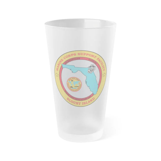 Marine Corps Support Facility Blount island (USMC) Frosted Pint Glass 16oz-Go Mug Yourself