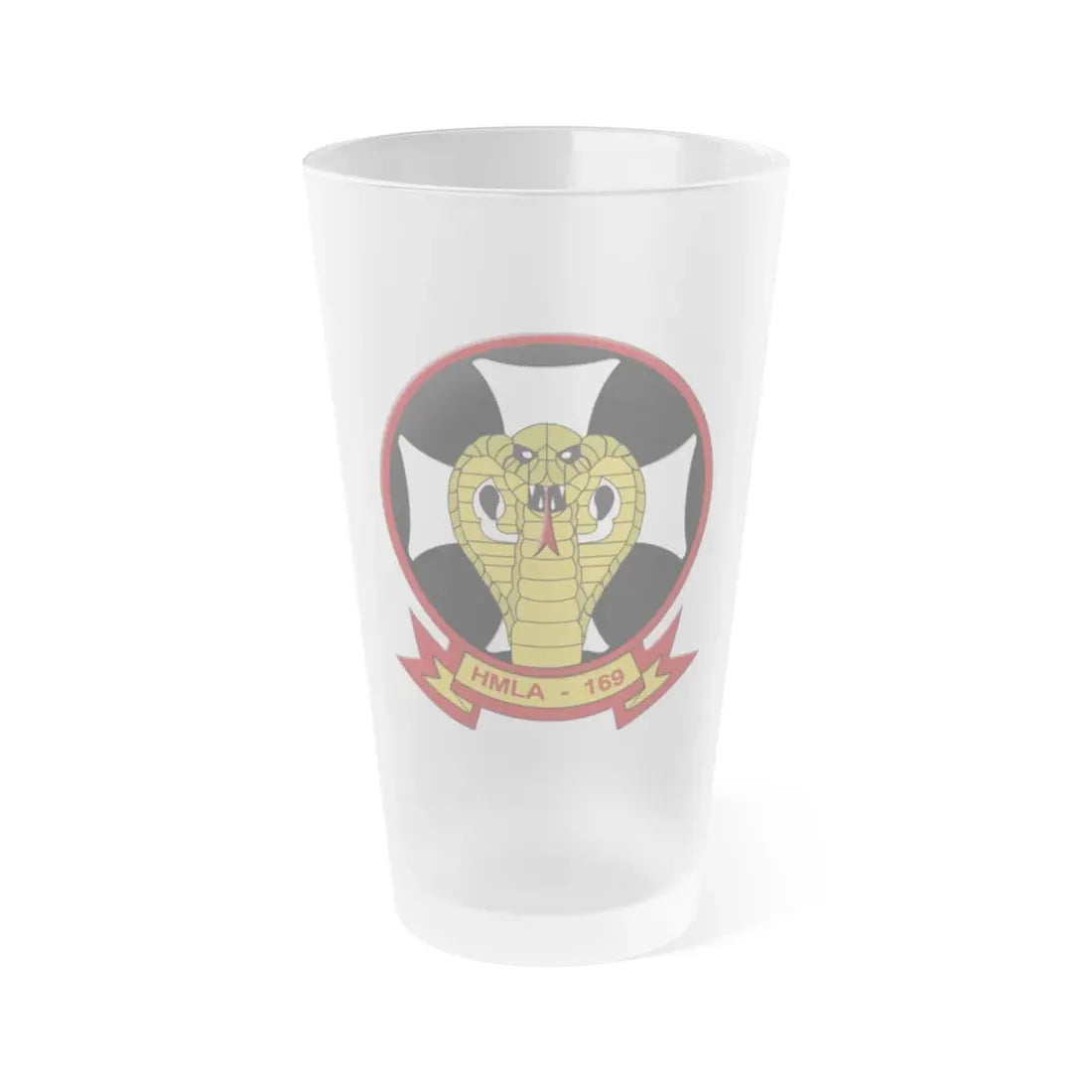Marine Light Attack Helicopter Squadron 169 HMLA 169 (USMC) Frosted Pint Glass 16oz Default Title - Go Mug Yourself