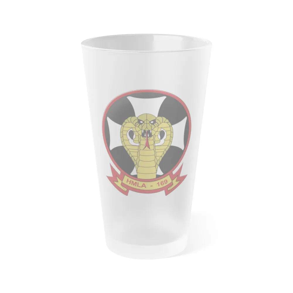 Marine Light Attack Helicopter Squadron 169 HMLA 169 (USMC) Frosted Pint Glass 16oz-Go Mug Yourself