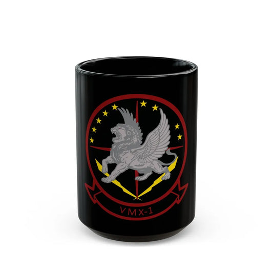 Marine Operational Test and Evaluation Squadron One VMX 1 (USMC) Black Coffee Mug-15oz-Go Mug Yourself