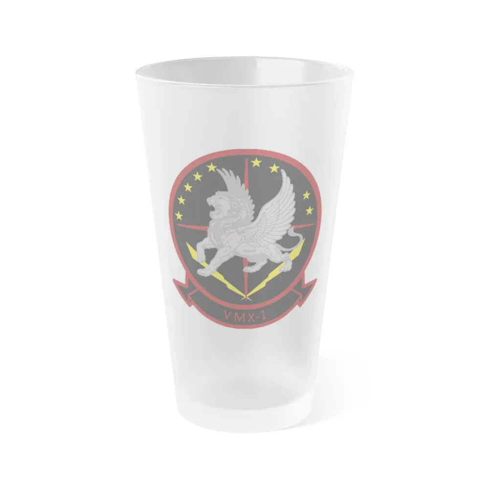 Marine Operational Test and Evaluation Squadron One VMX 1 (USMC) Frosted Pint Glass 16oz-Go Mug Yourself