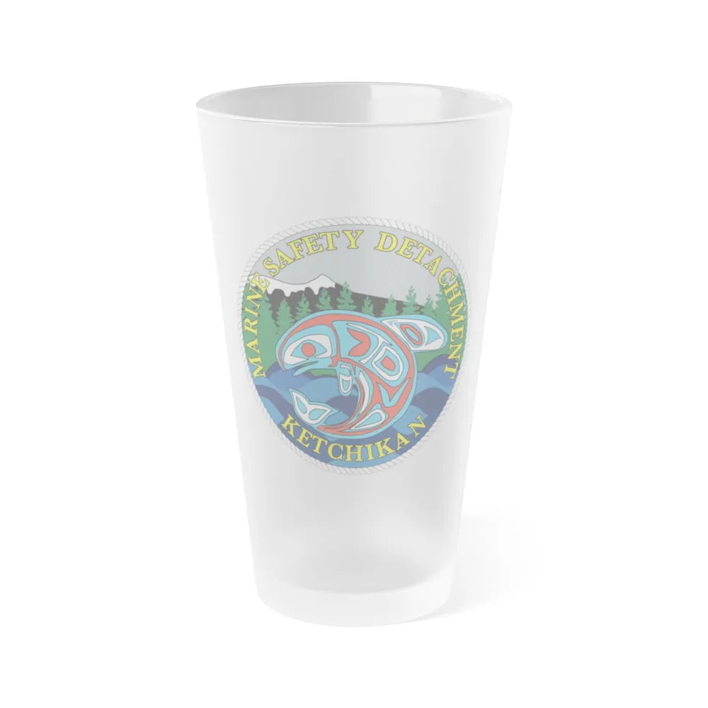 Marine Safety Detachment Ketchikan (U.S. Coast Guard) Frosted Pint Glass 16oz-Go Mug Yourself