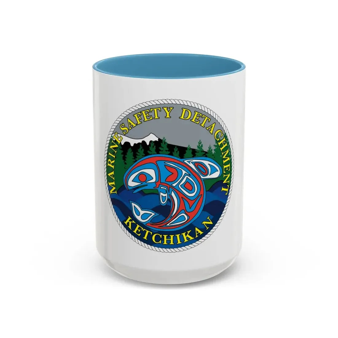 Marine Safety Detachment Ketchikan (U.S. Coast Guard) Accent Coffee Mug 15oz Light Blue - Go Mug Yourself