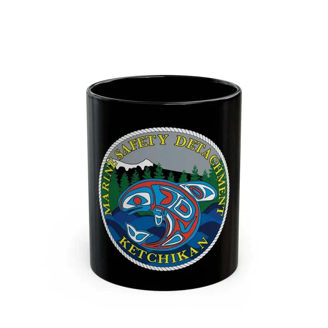 Marine Safety Detachment Ketchikan (U.S. Coast Guard) Black Coffee Mug 11oz - Go Mug Yourself