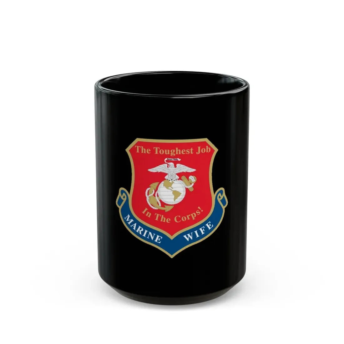 Marine Wife (USMC) Black Coffee Mug 15oz - Go Mug Yourself