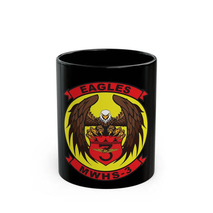 Marine Wing Headquarters Squadron 3 (USMC) Black Coffee Mug-11oz-Go Mug Yourself