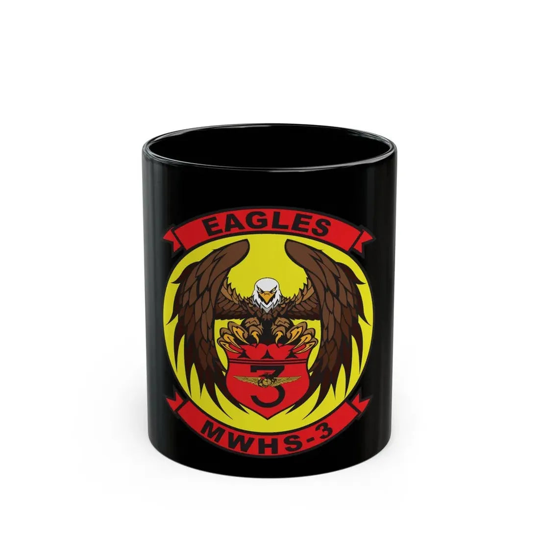 Marine Wing Headquarters Squadron 3 (USMC) Black Coffee Mug 11oz - Go Mug Yourself