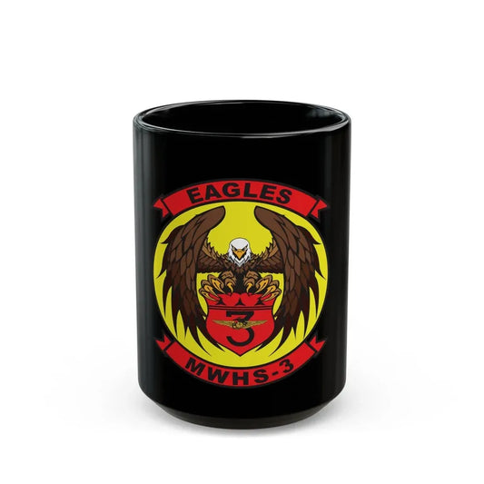Marine Wing Headquarters Squadron 3 (USMC) Black Coffee Mug 15oz - Go Mug Yourself