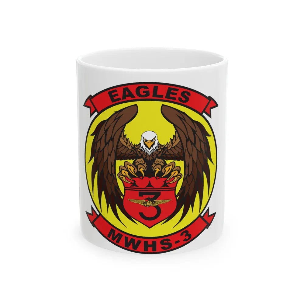 Marine Wing Headquarters Squadron 3 (USMC) White Coffee Mug-11oz-Go Mug Yourself