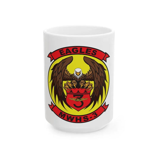 Marine Wing Headquarters Squadron 3 (USMC) White Coffee Mug 15oz - Go Mug Yourself