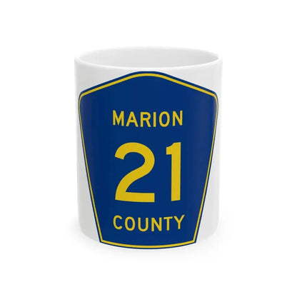 Marion County 21 (Florida) (Road Sign) White Coffee Mug 11oz - Go Mug Yourself
