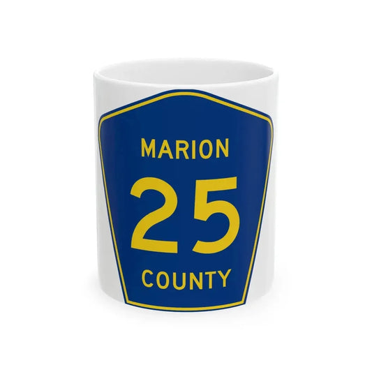 Marion County 25 (Florida) (Road Sign) White Coffee Mug 11oz - Go Mug Yourself