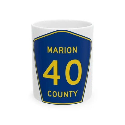 Marion County 40 (Florida) (Road Sign) White Coffee Mug 11oz - Go Mug Yourself
