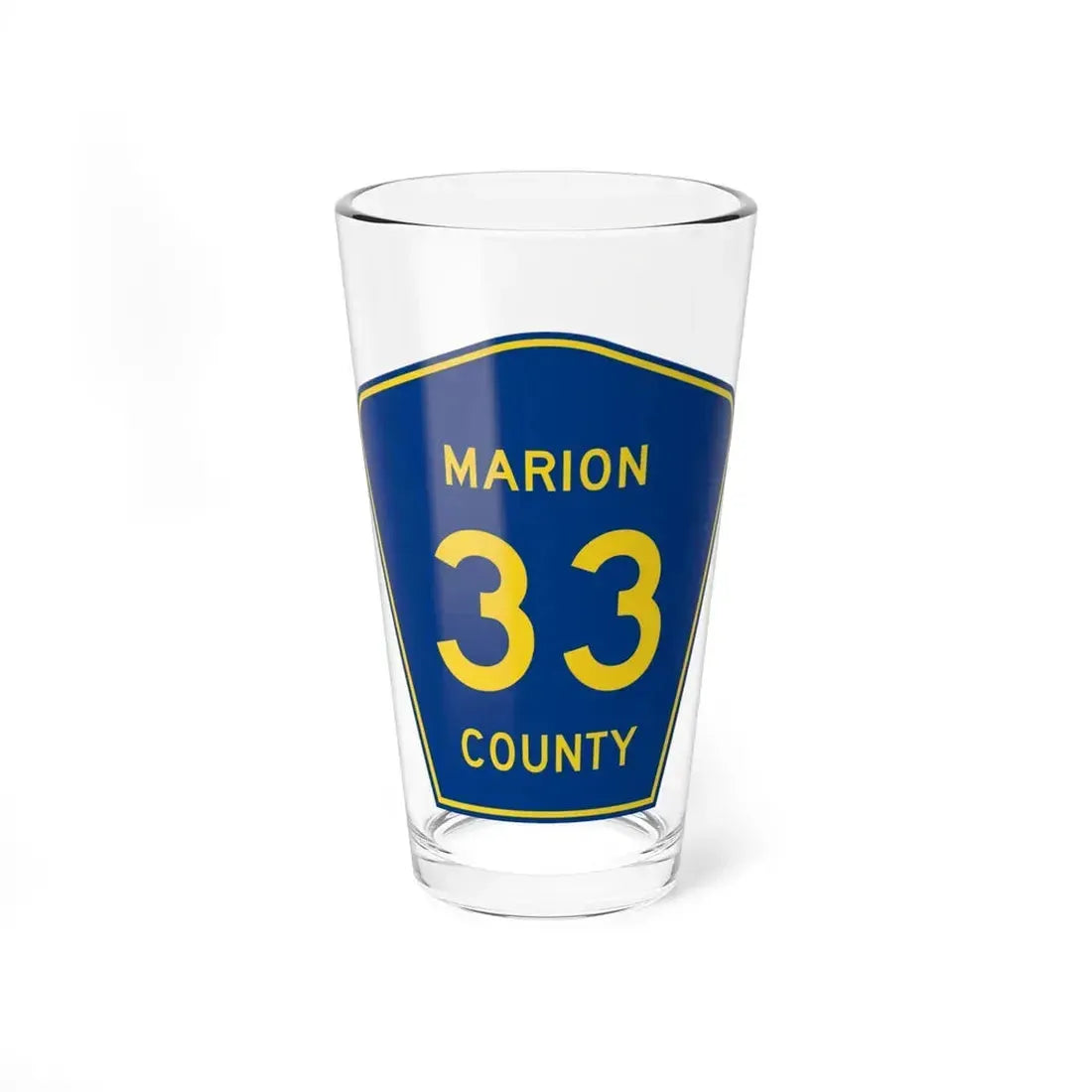 Marion County Route 33 AL (Alabama) (Road Sign) Pint Glass 16oz 16oz - Go Mug Yourself