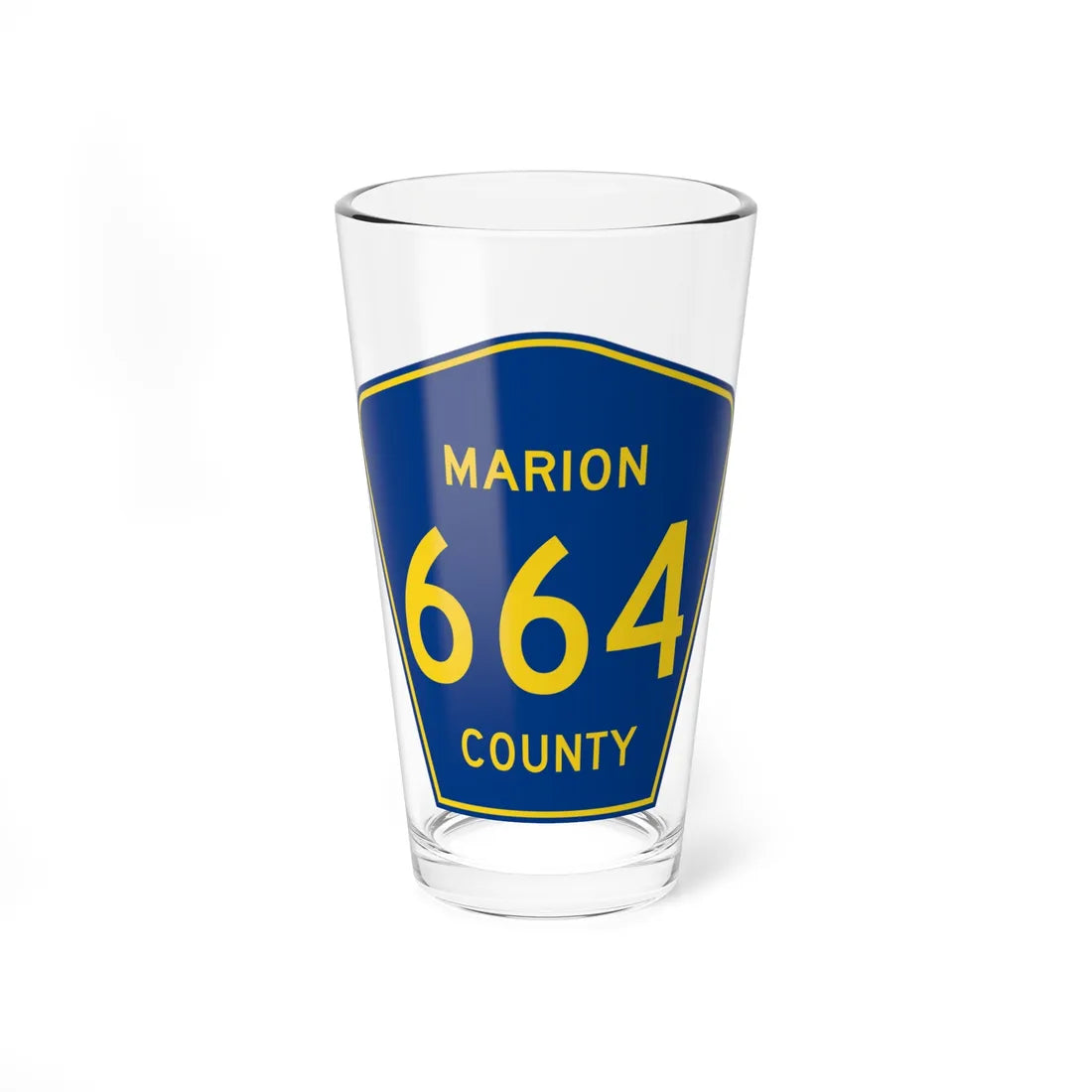 Marion County Route 664 AR (Arkansas) (Road Sign) Pint Glass 16oz 16oz - Go Mug Yourself