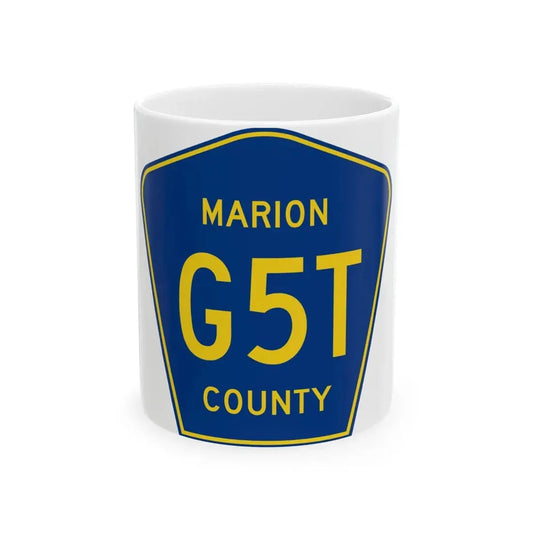 Marion County Route G5T IA (Iowa) (Road Sign) White Coffee Mug 11oz - Go Mug Yourself