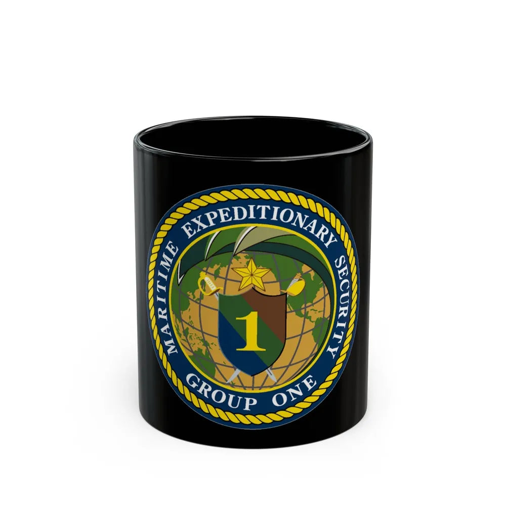 Maritime Expeditionary Grp 1 (U.S. Navy) Black Coffee Mug-11oz-Go Mug Yourself