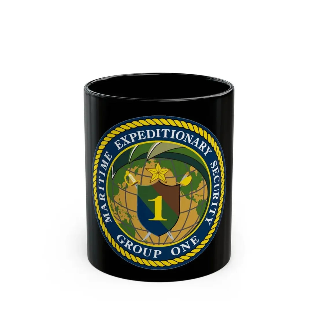 Maritime Expeditionary Grp 1 (U.S. Navy) Black Coffee Mug 11oz - Go Mug Yourself
