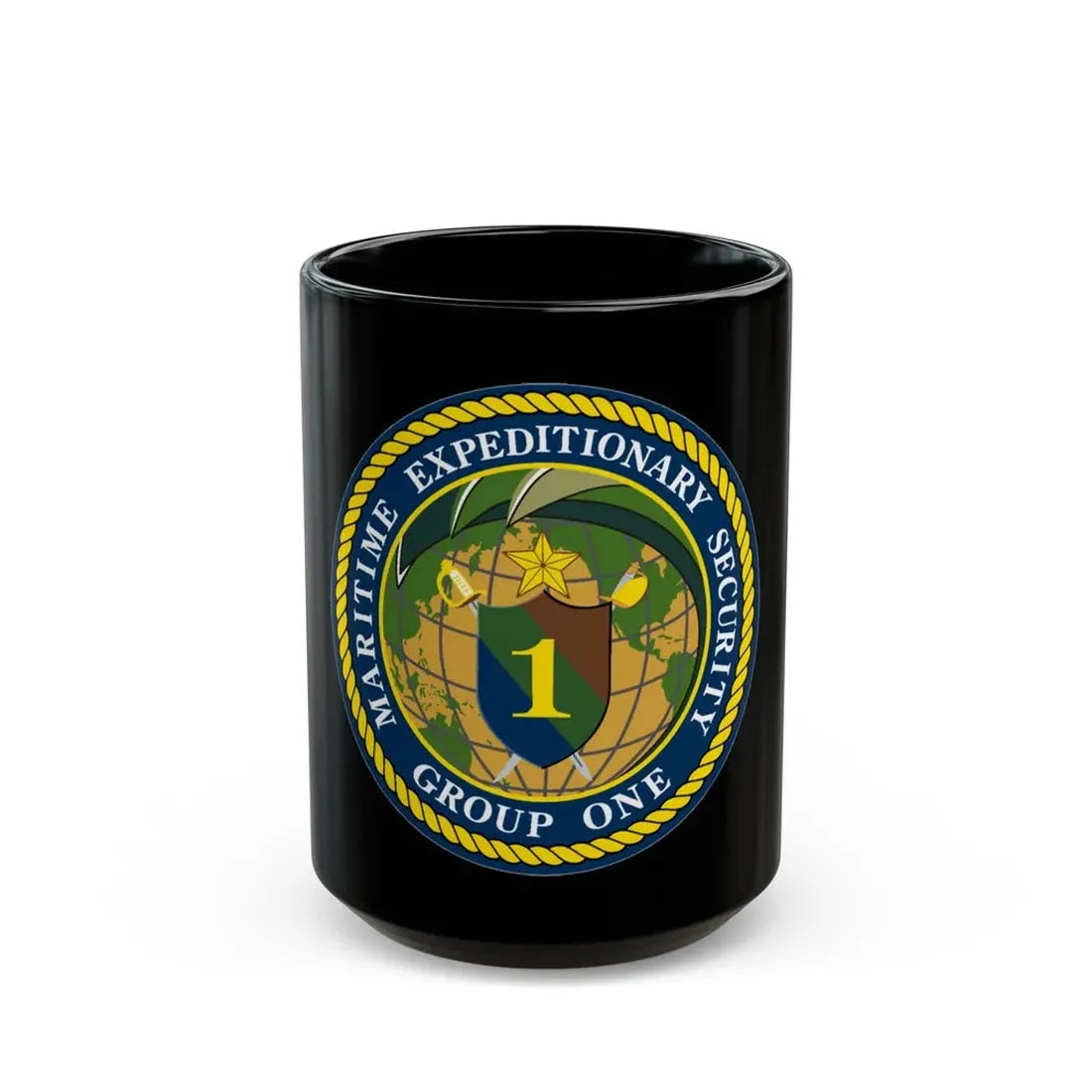Maritime Expeditionary Grp 1 (U.S. Navy) Black Coffee Mug 15oz - Go Mug Yourself