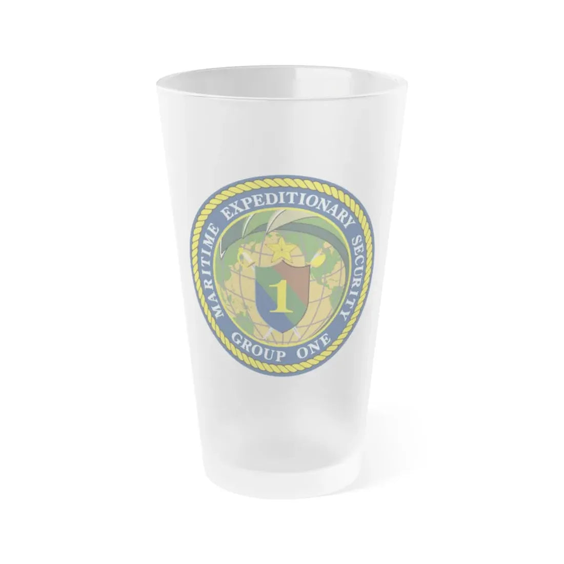 Maritime Expeditionary Grp 1 (U.S. Navy) Frosted Pint Glass 16oz Default Title - Go Mug Yourself