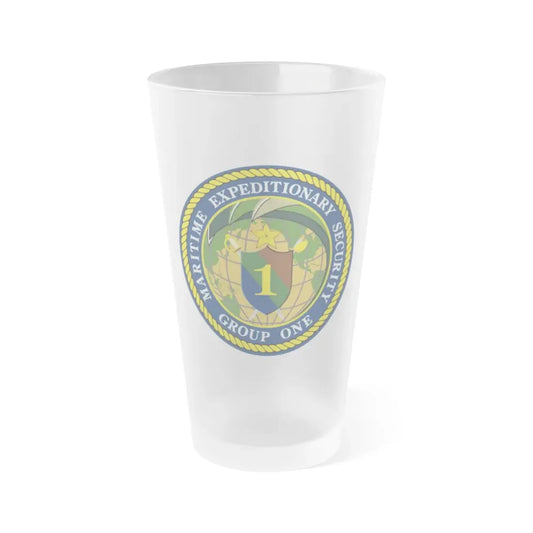 Maritime Expeditionary Grp 1 (U.S. Navy) Frosted Pint Glass 16oz Default Title - Go Mug Yourself