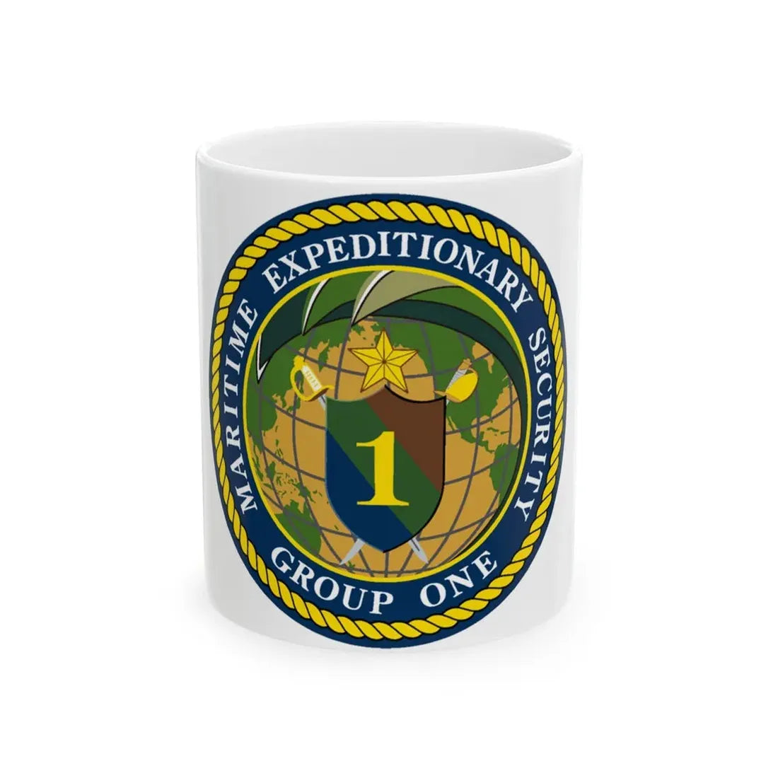 Maritime Expeditionary Grp 1 (U.S. Navy) White Coffee Mug 11oz - Go Mug Yourself