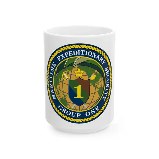 Maritime Expeditionary Grp 1 (U.S. Navy) White Coffee Mug 15oz - Go Mug Yourself