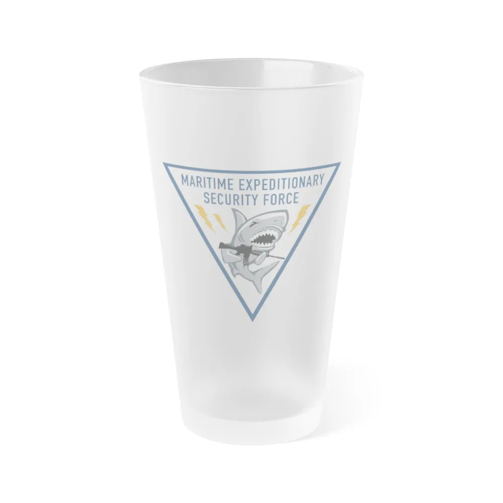 Maritime Expeditionary Security Force (U.S. Navy) Frosted Pint Glass 16oz-Go Mug Yourself