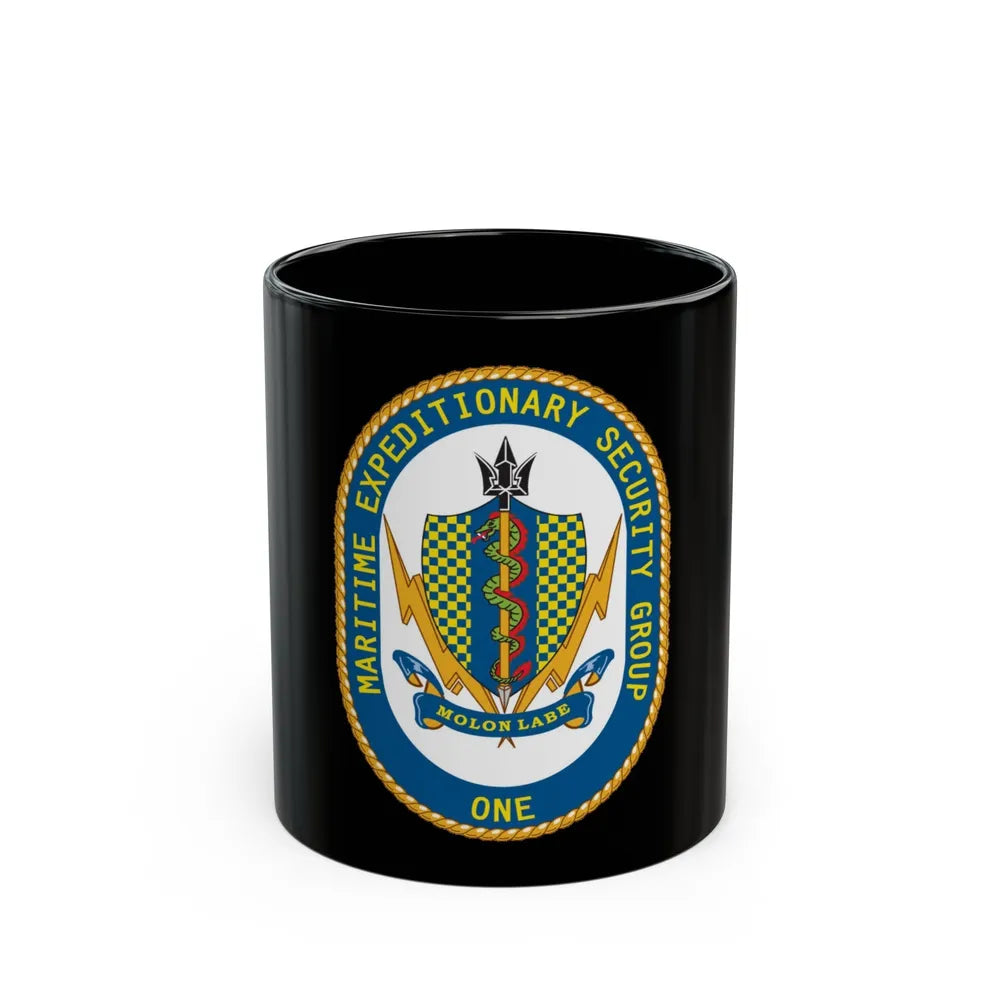 Maritime Expeditionary Security Group One (U.S. Navy) Black Coffee Mug-11oz-Go Mug Yourself