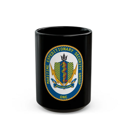 Maritime Expeditionary Security Group One (U.S. Navy) Black Coffee Mug-15oz-Go Mug Yourself