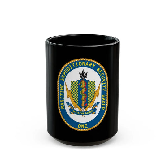 Maritime Expeditionary Security Group One (U.S. Navy) Black Coffee Mug-15oz-Go Mug Yourself