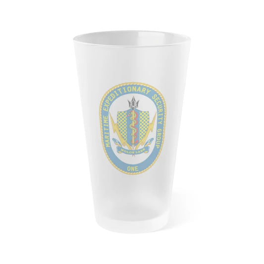 Maritime Expeditionary Security Group One (U.S. Navy) Frosted Pint Glass 16oz-Go Mug Yourself