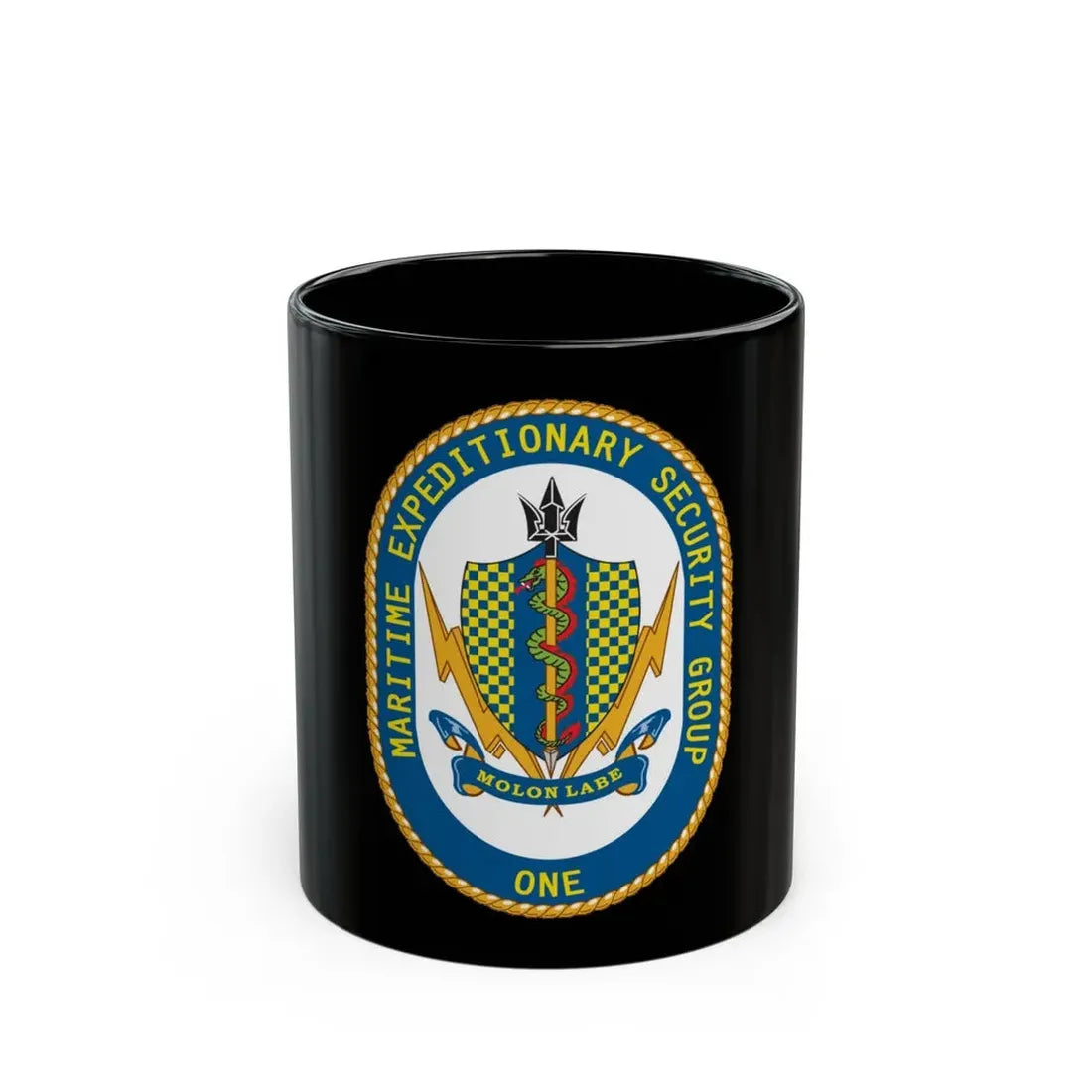 Maritime Expeditionary Security Group One (U.S. Navy) Black Coffee Mug 11oz - Go Mug Yourself