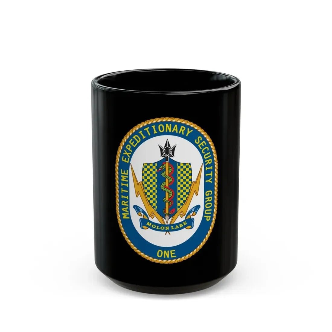 Maritime Expeditionary Security Group One (U.S. Navy) Black Coffee Mug 15oz - Go Mug Yourself