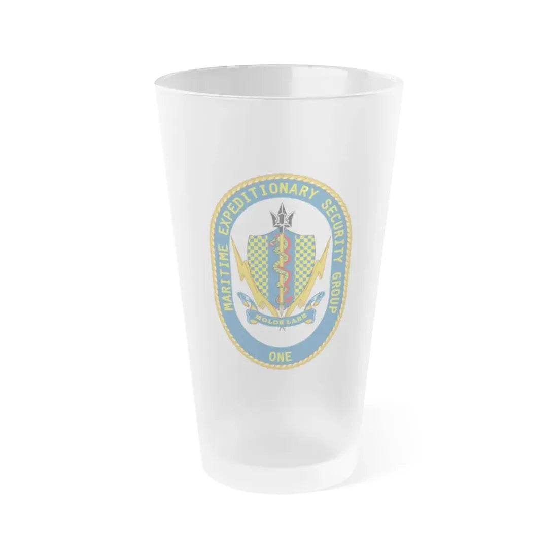 Maritime Expeditionary Security Group One (U.S. Navy) Frosted Pint Glass 16oz Default Title - Go Mug Yourself