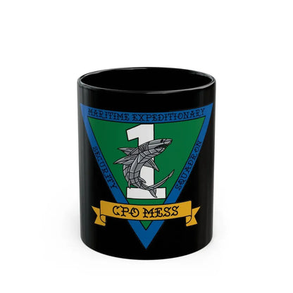 Maritime Expeditionary Security Sq One CPO MESS (U.S. Navy) Black Coffee Mug 11oz - Go Mug Yourself