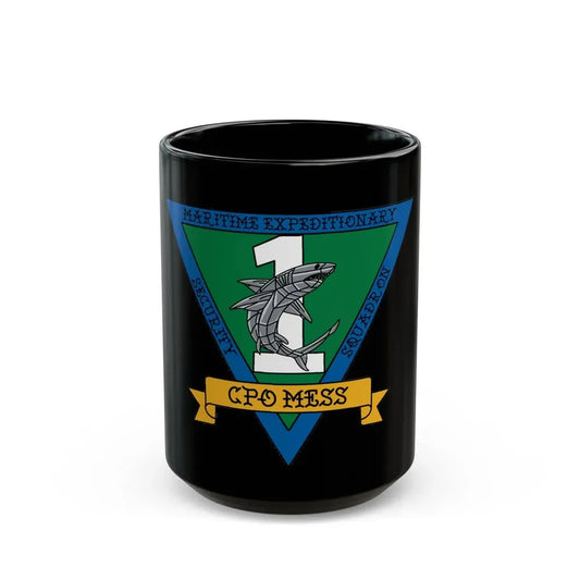 Maritime Expeditionary Security Sq One CPO MESS (U.S. Navy) Black Coffee Mug 15oz - Go Mug Yourself