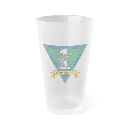 Maritime Expeditionary Security Sq One CPO MESS (U.S. Navy) Frosted Pint Glass 16oz Default Title - Go Mug Yourself