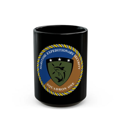 Maritime Expeditionary Security Sq One (U.S. Navy) Black Coffee Mug-15oz-Go Mug Yourself