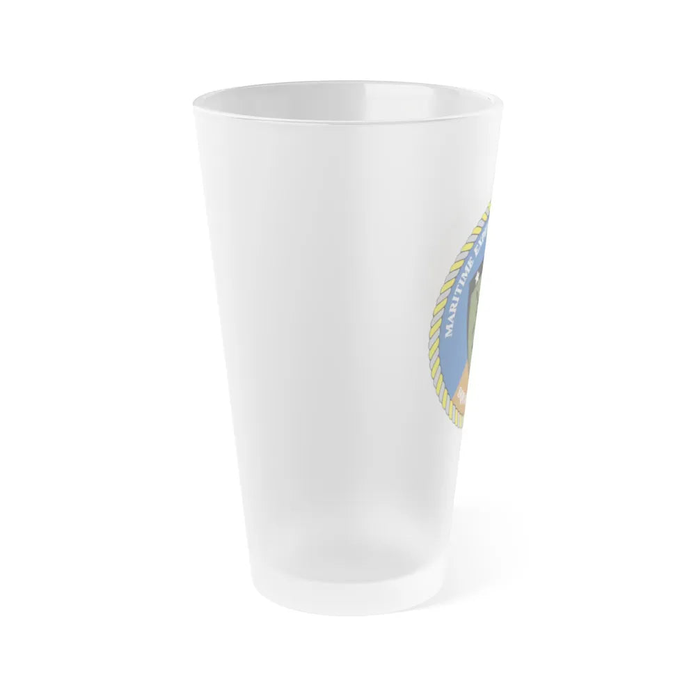 Maritime Expeditionary Security Sq One (U.S. Navy) Frosted Pint Glass 16oz-Go Mug Yourself