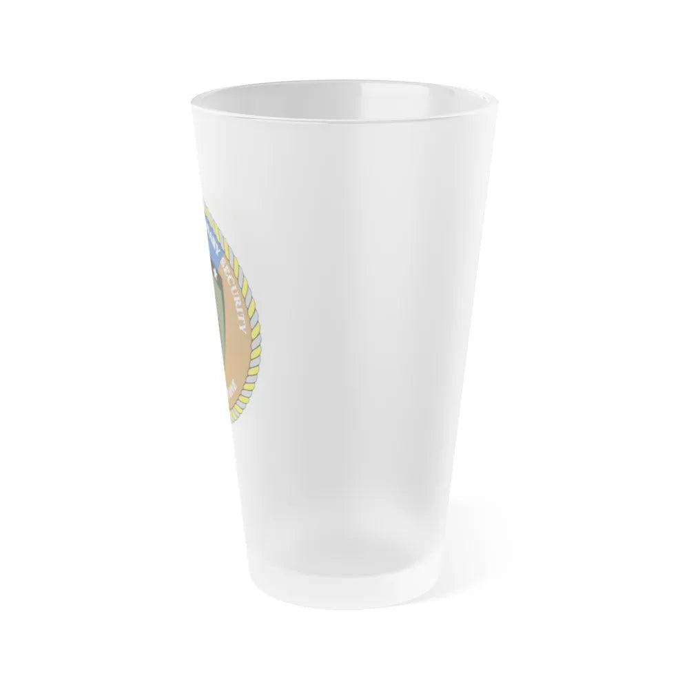 Maritime Expeditionary Security Sq One (U.S. Navy) Frosted Pint Glass 16oz-Go Mug Yourself