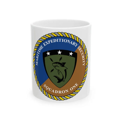 Maritime Expeditionary Security Sq One (U.S. Navy) White Coffee Mug-11oz-Go Mug Yourself