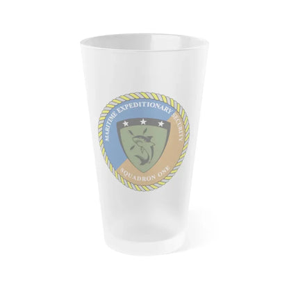 Maritime Expeditionary Security Sq One (U.S. Navy) Frosted Pint Glass 16oz Default Title - Go Mug Yourself