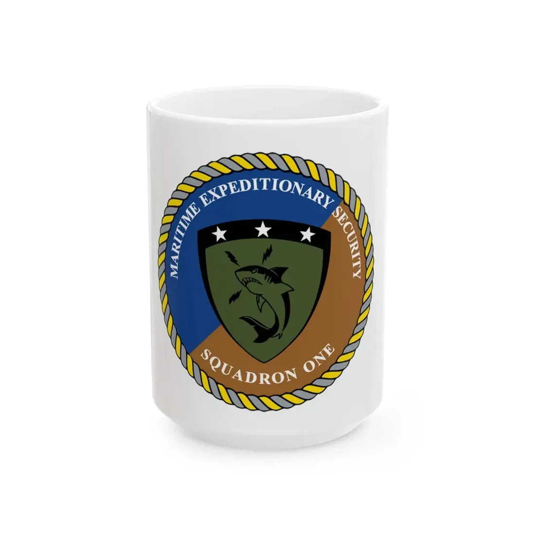 Maritime Expeditionary Security Sq One (U.S. Navy) White Coffee Mug 15oz - Go Mug Yourself