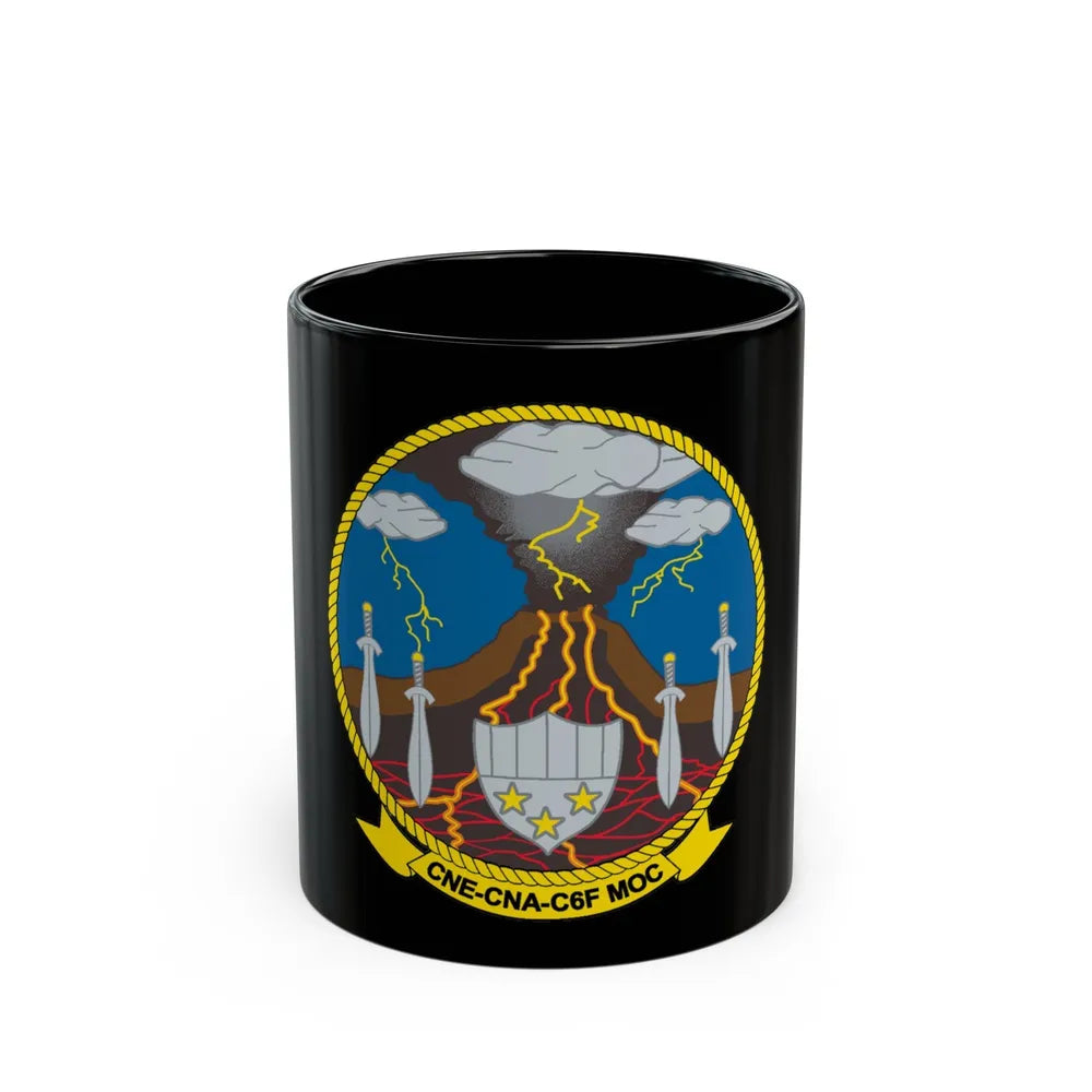 Maritime Operations Center C6F (U.S. Navy) Black Coffee Mug-11oz-Go Mug Yourself